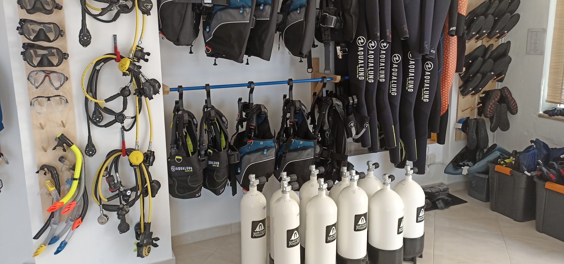 dive center's equipment from aqualung
