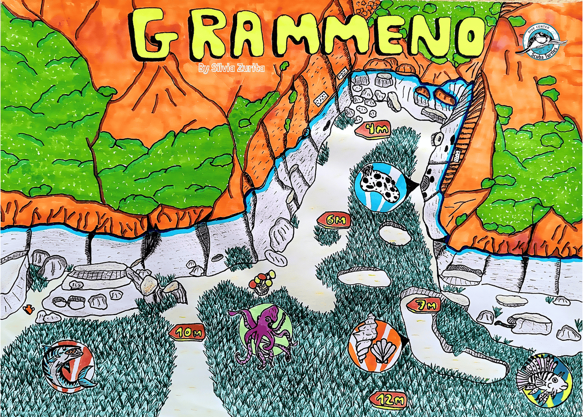 Grammeno Dive site Map Proti ISland